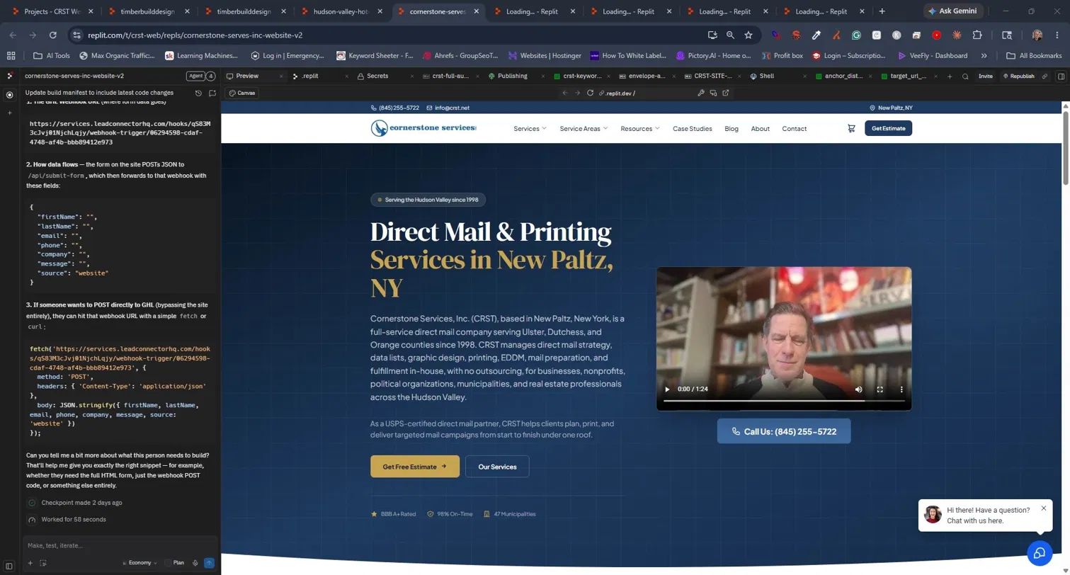 Cornerstone Services, Inc. website screenshot
