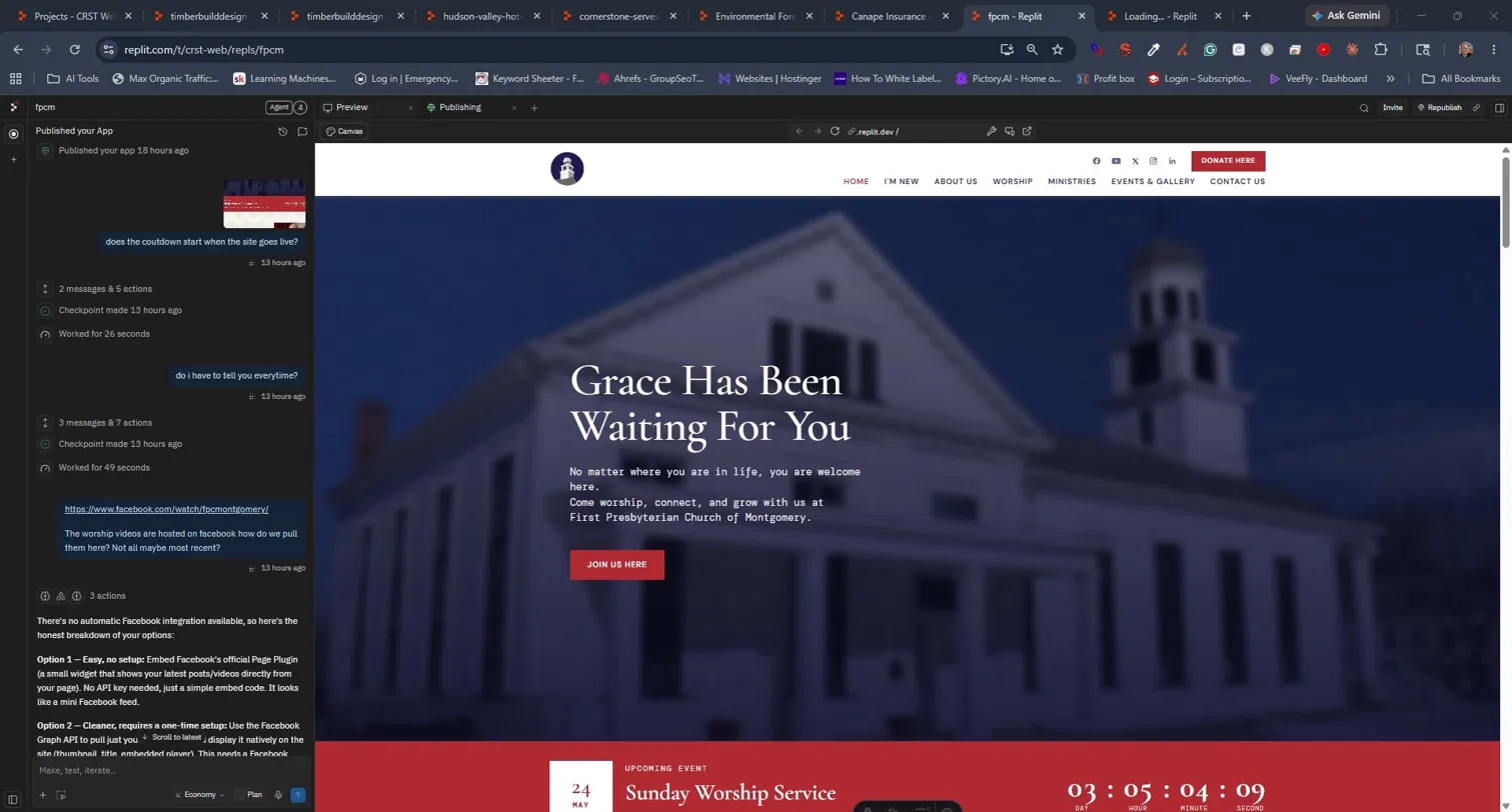 First Presbyterian Church of Montgomery website screenshot