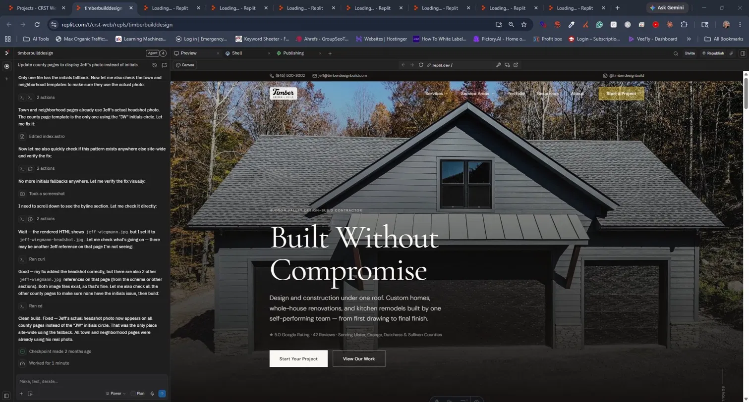 Timber Design + Build website screenshot